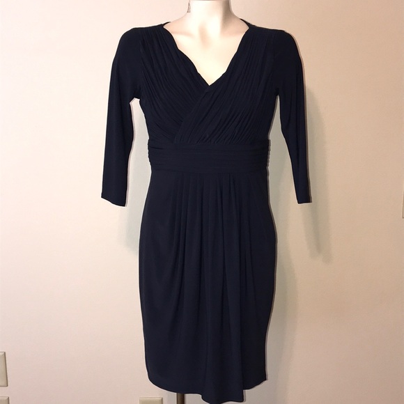 Evan Picone Navy Sheath Dress - Picture 2 of 5